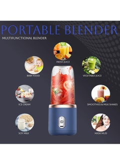 ROEIEIS Personal Blender for Shakes and Smoothies, Portable Mixer, Fruit Juicer USB Rechargeable with 6 Blades, Handheld Blenders for Sports Travel and Outdoors, Small Electric Blende  - Image 5