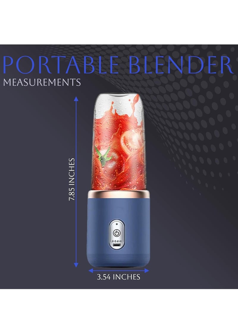 روییيس خلاط شخصي للمخفوقات والعصائر، خلاط محمول، عصارة فواكه قابلة للشحن عبر USB مع 6 شفرات، خلاطات محمولة للسفر الرياضي وفي الهواء الطلق، خلاط كهربائي صغير  - Image 3