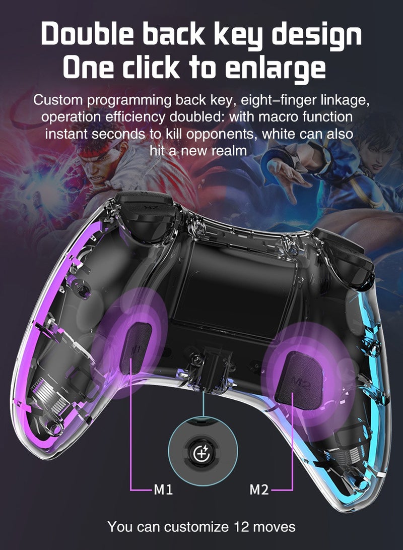 Switch Gamepad Handle,Transparent RGB Glare,Bluetooth Wireless 2.4G Gamepad,Suitable for PC/ Computer Version/TV,Android /IOS Mobile Phone,Switch(Plus Receiver)  - Image 5