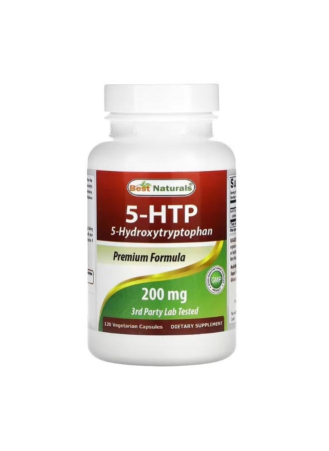 Best Naturals 5 HTP 5 Hydroxytryptophan 200 mg 120 Vegetarian Capsules  - Image 1