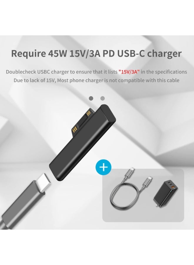 Surface Connect to USB-C Charging Adapter, Black, for Microsoft Surface Pro/Go/Laptop - Image 4