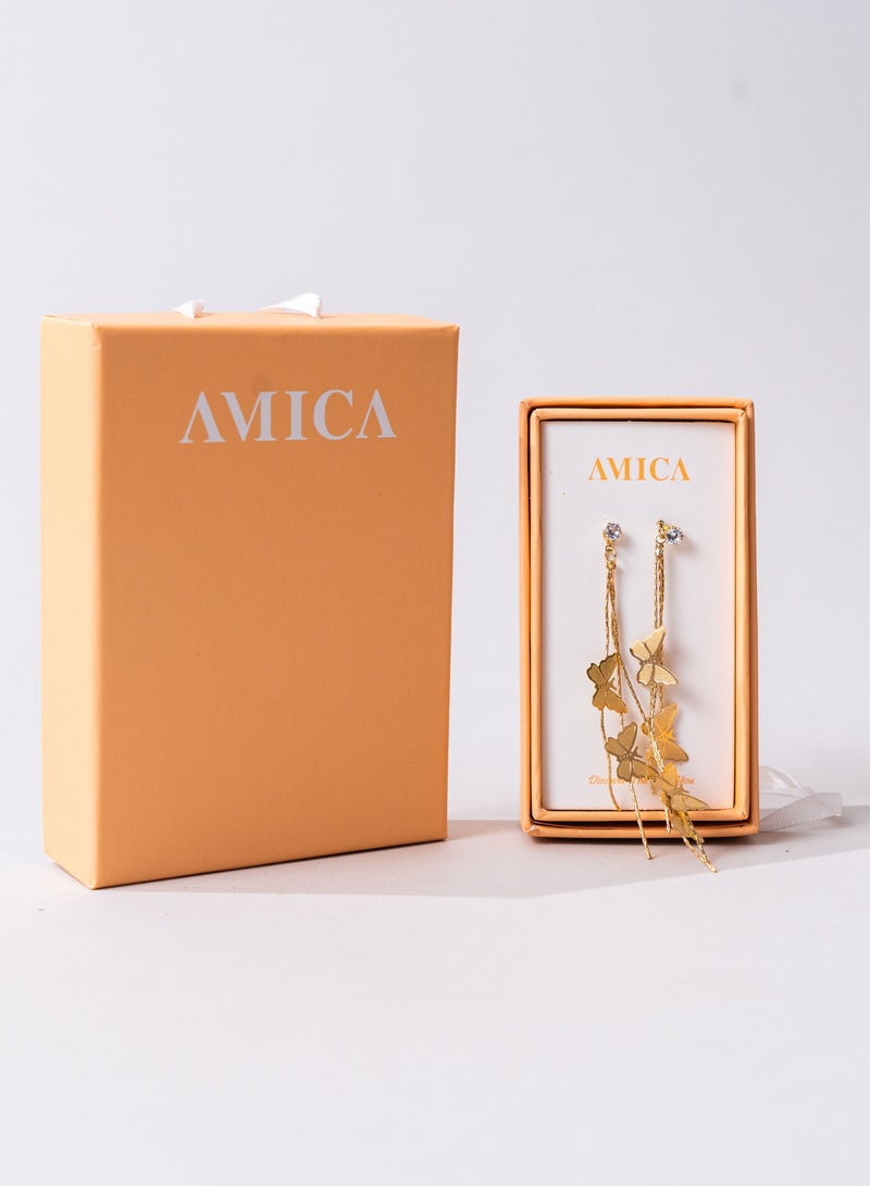 AMICA Drop Butterfly Earrings - Image 2