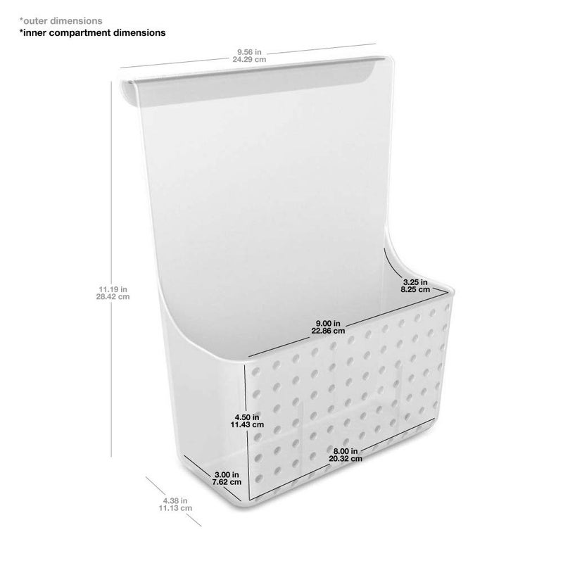 madesmart Over-Door Organizer, Storage for Aluminum Foil, Parchment Paper & Kitchen Wraps, Single Ventilated Bin with Soft-Grip Over-Door Hook, White - Image 3