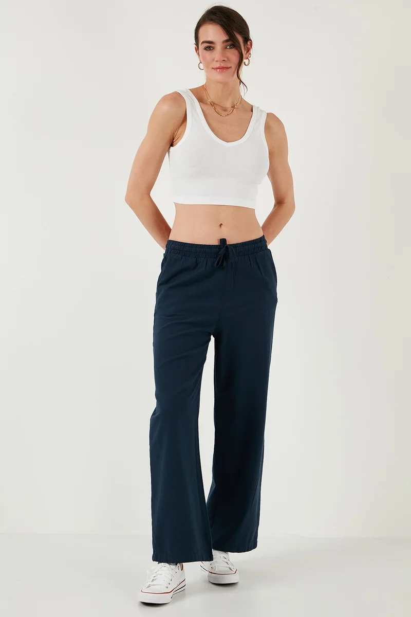 Lela Cotton Relaxed Fit High Waist Wide Leg Pants Women's PANTS 668YP5118