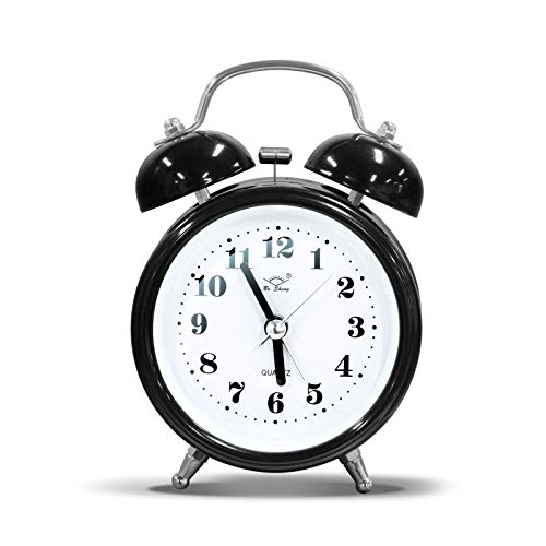 OWill Twin Bell Alarm Clock with 3D Dial Simple, Super Extra Loudest Ringing for Adults, Heavy Sleepers, Teenagers, Alarm Clocks for Bedrooms, Carbon Battery Operated Retro Vintage Old School Classic - Image 1