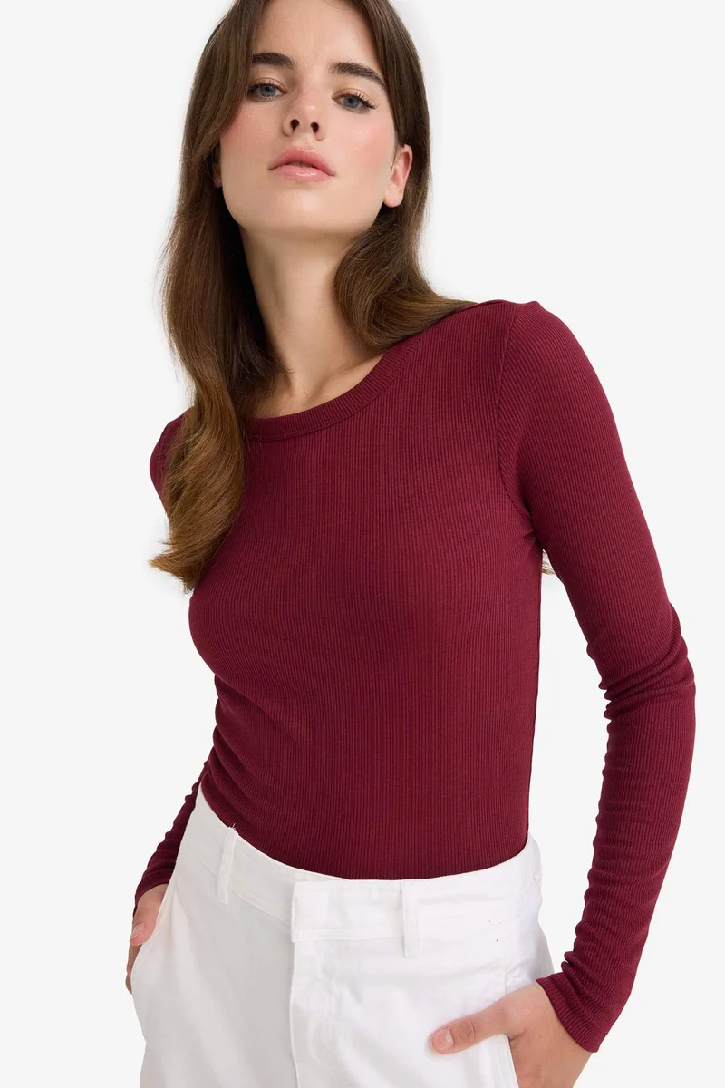 DeFacto Slim Fit Ribbed Camisole Basic T-Shirt