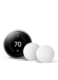 Nest Google Nest 3rd Gen BH1252 Learning Wi-Fi Programmable Thermostat in Stainless Steel with 2 Sensors  - Image 1