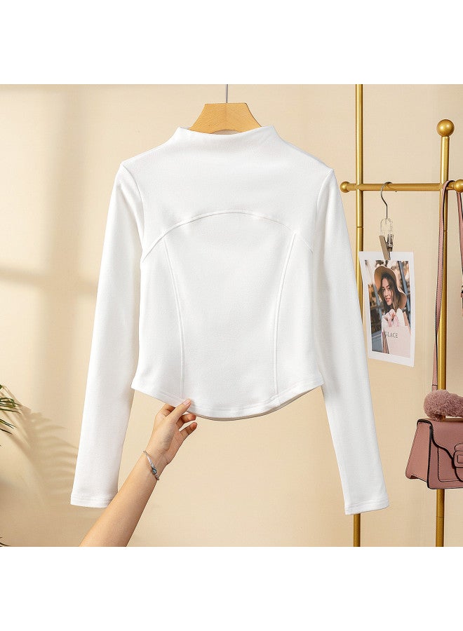 Jeanswest Women'S Base Layer Shirt, High-End Inner Wear That Can Be Worn Out, Slim-Fit Solid Color Semi-Turtleneck Long-Sleeve T-Shirt For Spring And Autumn Commuting - Image 2