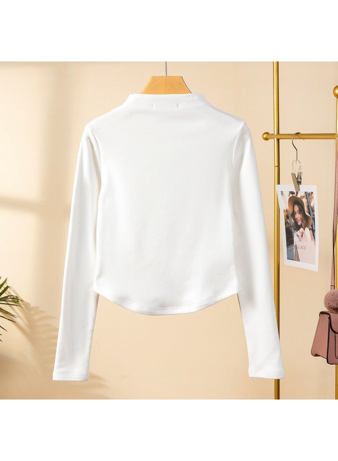 Jeanswest Women'S Base Layer Shirt, High-End Inner Wear That Can Be Worn Out, Slim-Fit Solid Color Semi-Turtleneck Long-Sleeve T-Shirt For Spring And Autumn Commuting - Image 3