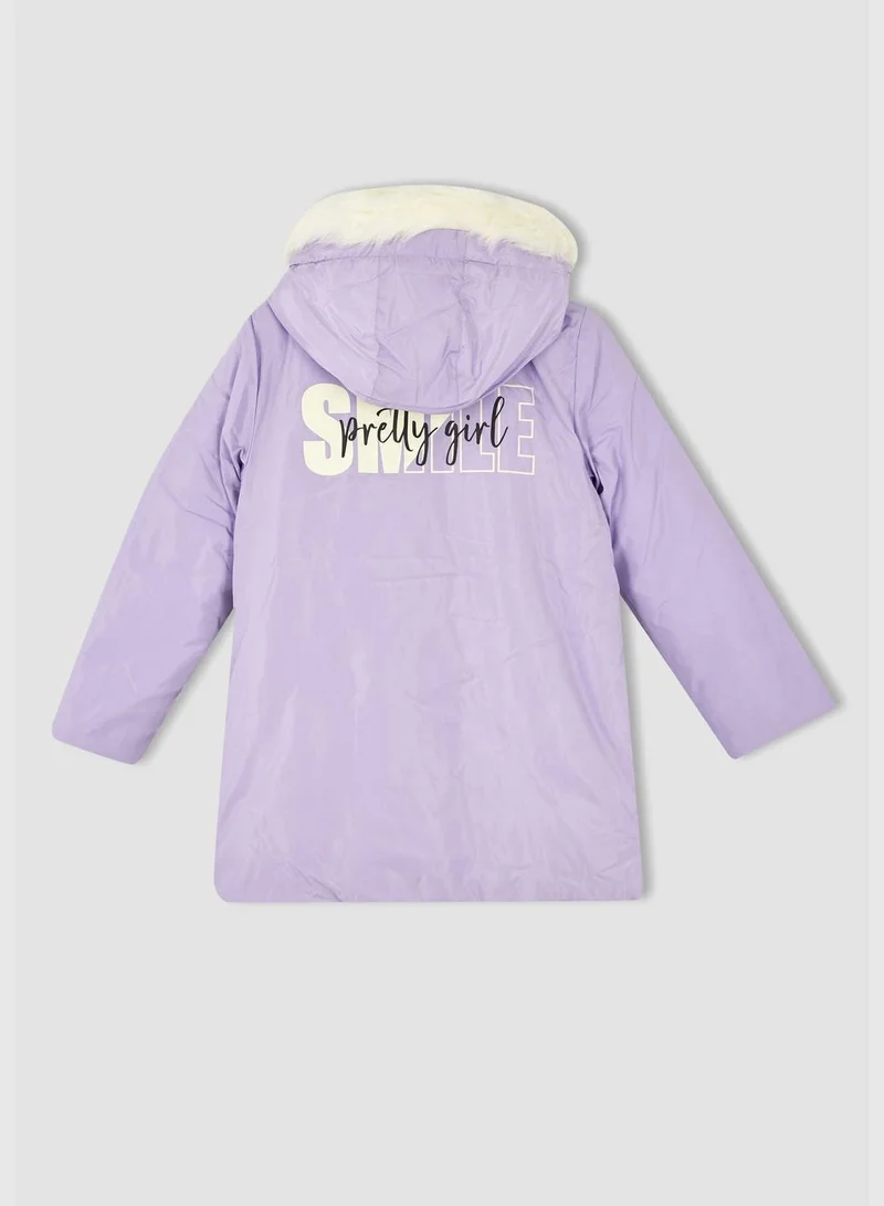 DeFacto Girl Regular Fit Hooded Long Sleeve Coat