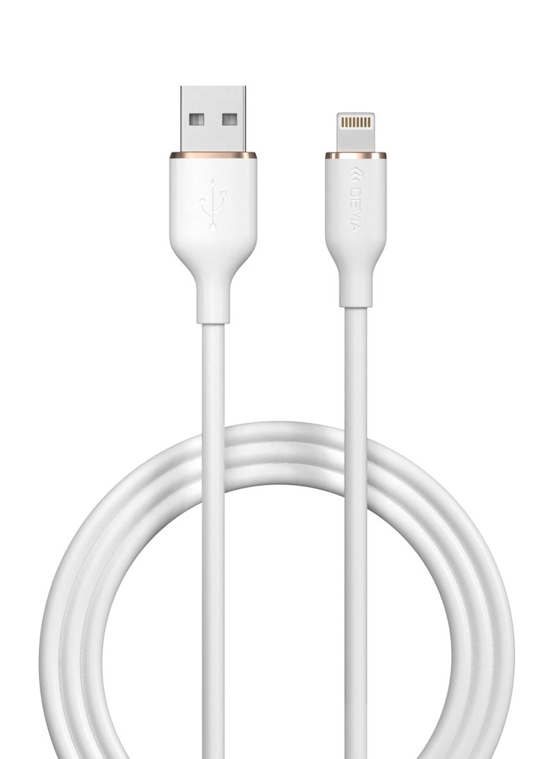 ديفيا كيبل ايفون USB من ديفيا 27 واط 1.2. متر يشحن جهازك بسرعة  تصل إلى 50% في 30 دقيقة. يدعم نقل البيانات بسرعة 480 ميجابايت في الثانية - Image 1