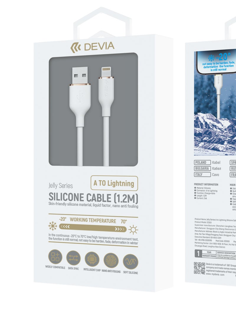 ديفيا كيبل ايفون USB من ديفيا 27 واط 1.2. متر يشحن جهازك بسرعة  تصل إلى 50% في 30 دقيقة. يدعم نقل البيانات بسرعة 480 ميجابايت في الثانية - Image 4