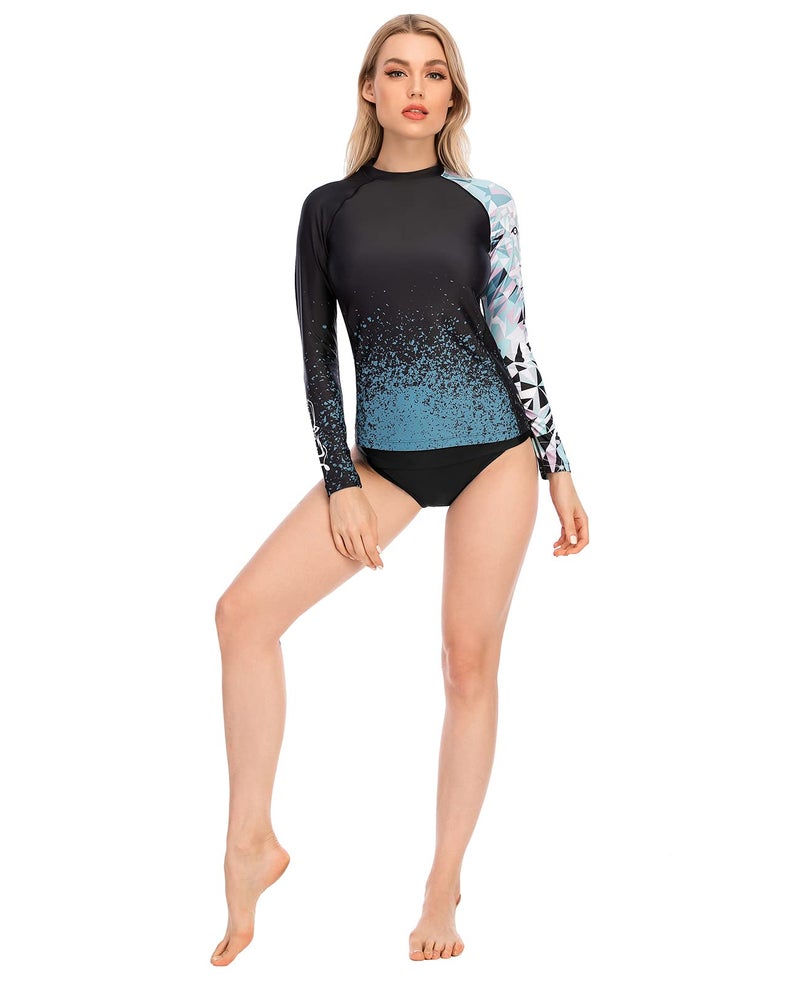 HUGE SPORTS Women's Rash Guard Long Sleeve Sun Protection UPF 50+ Swimwear Shirts Quick Dry Swimsuit Surf Top (Lion, 3XL) - Image 5