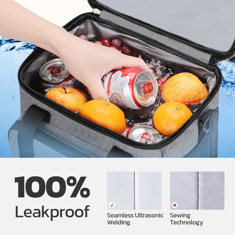 Maelstrom Lunch Box for Men,Insulated Lunch Bag Women/Men,Leakproof Lunch Cooler Bag,Lunch Tote Bag,20L,New Dark Gray - Image 3