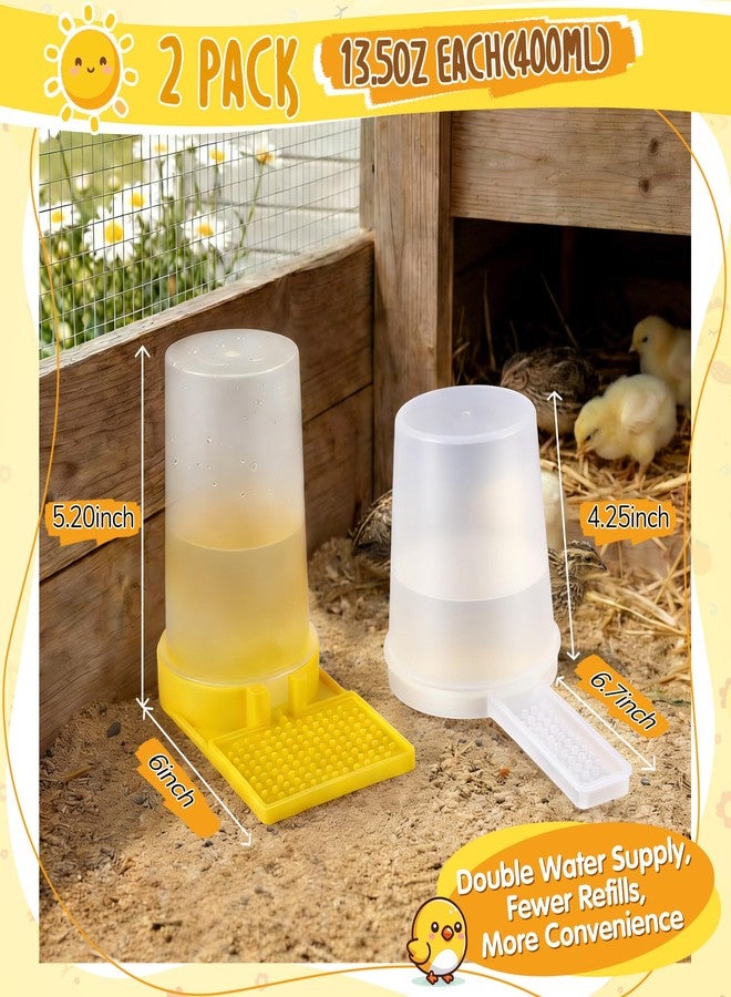 Feekoon 2Pack 400ml Quail Water Feeder, Anti Drowning Design, Ideal for Button Quail, Quails, Baby Chicks, Ducks, and Baby Birds, Safe and Durable Waterer, Easy to Install and Clean - Image 3