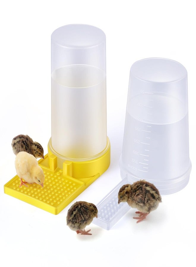 Feekoon 2Pack 400ml Quail Water Feeder, Anti Drowning Design, Ideal for Button Quail, Quails, Baby Chicks, Ducks, and Baby Birds, Safe and Durable Waterer, Easy to Install and Clean - Image 1
