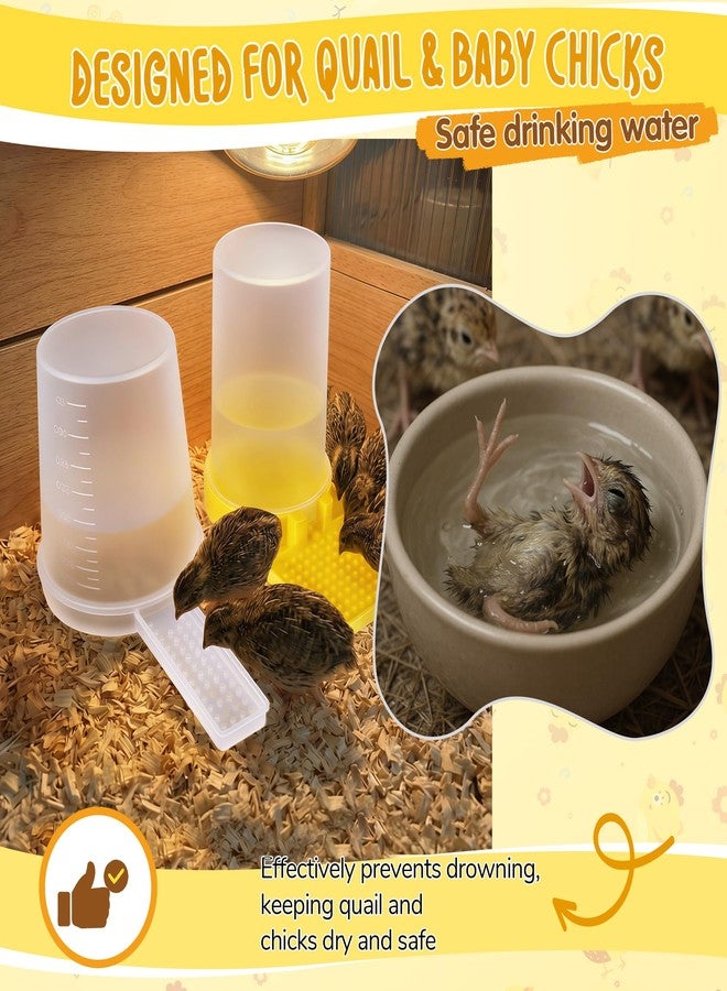 Feekoon 2Pack 400ml Quail Water Feeder, Anti Drowning Design, Ideal for Button Quail, Quails, Baby Chicks, Ducks, and Baby Birds, Safe and Durable Waterer, Easy to Install and Clean - Image 2