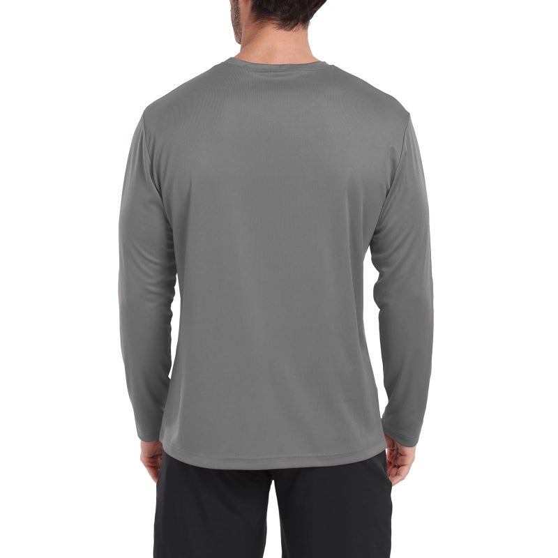 HovSiyla Long Sleeve Shirts for Men Moisture Wicking Mens Tee Shirts Workout Sun Protection T Shirt for Running Black Gray White Blue Bowland M - Image 3