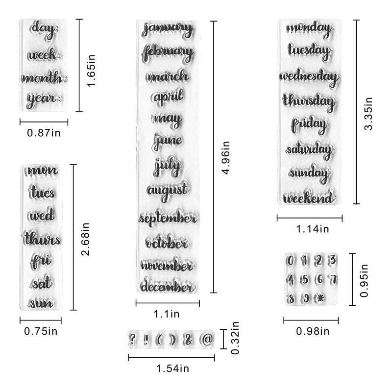 Hying Date Week Month Number Symbol Rubber Clear Stamps for Card Making Decoration DIY Scrapbooking Embossing Album Decor Craft - Image 2