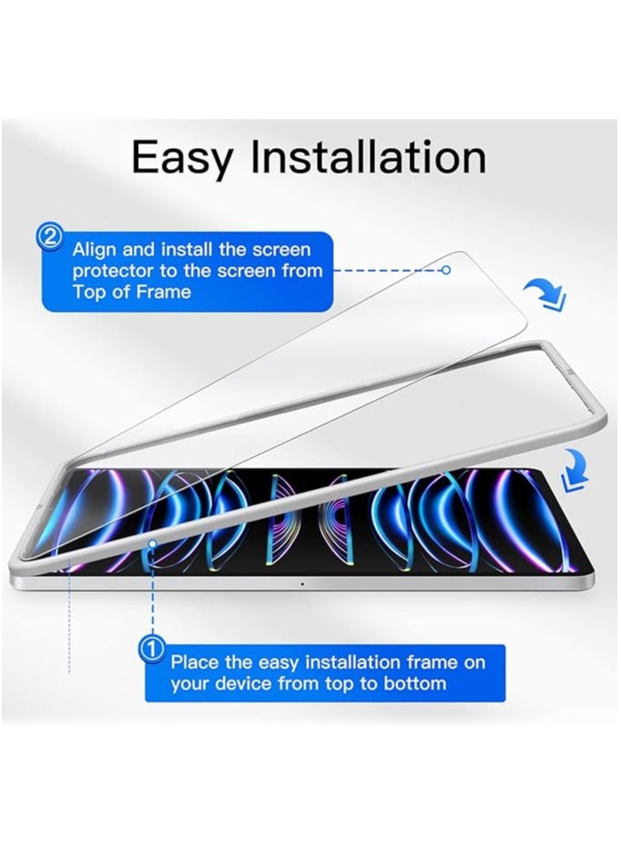 جرين تايجر واقي شاشة زجاجي مقوى لجهاز iPad Pro مقاس 12.9 بوصة 2022/2021/2020/2018 (الجيل السادس/الخامس/الرابع/الثالث) مع إطار سهل التركيب، زجاج مقسى بلمسة نهائية ورقية غير لامعة مضادة للوهج، عبوة واحدة - Image 2