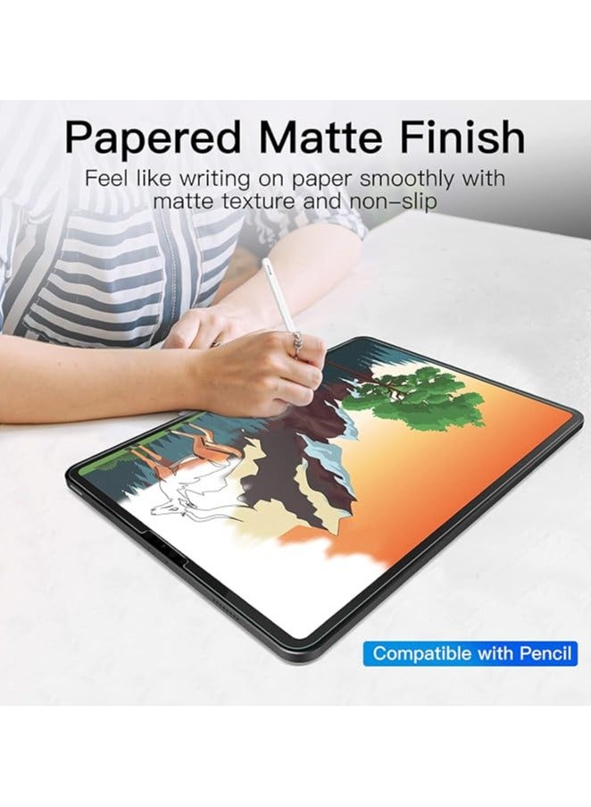 جرين تايجر واقي شاشة زجاجي مقوى لجهاز iPad Pro مقاس 12.9 بوصة 2022/2021/2020/2018 (الجيل السادس/الخامس/الرابع/الثالث) مع إطار سهل التركيب، زجاج مقسى بلمسة نهائية ورقية غير لامعة مضادة للوهج، عبوة واحدة - Image 4