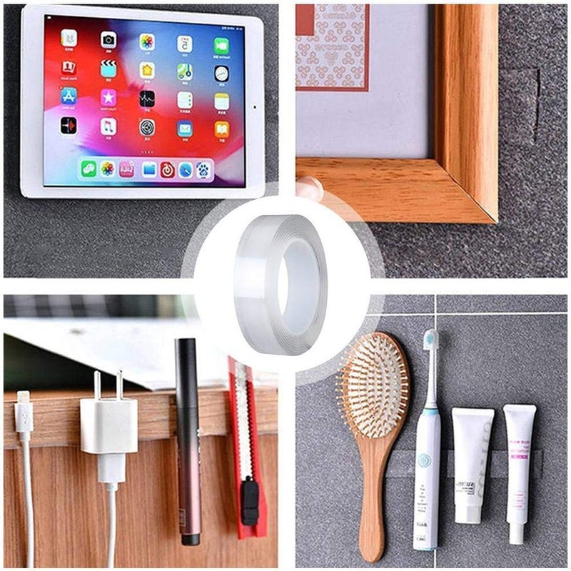 D-Fix Double Sided Nano Adhesive Tape, Washable Traceless Nano Gel Tape, Stick To Glass, Metal, Kitchen Cellphone,Pads Or Tile Nano Tape Grip Tape Transparent. -2MM-3 METER - Image 5