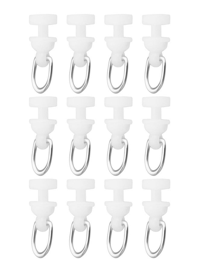 ECSiNG 50pcs Hook for Curtain Track Ceiling Curtain Hooks Plastic Curtain Track Glider Hooks Quiet-Rolling Wheel for Homes Offices Restaurants Hotels - Image 1