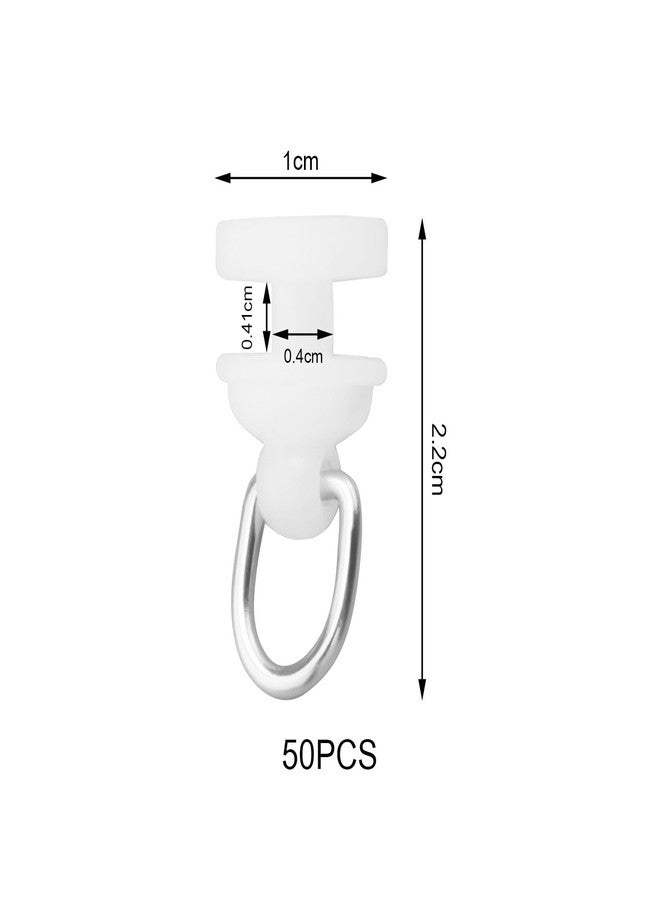 ECSiNG 50pcs Hook for Curtain Track Ceiling Curtain Hooks Plastic Curtain Track Glider Hooks Quiet-Rolling Wheel for Homes Offices Restaurants Hotels - Image 4