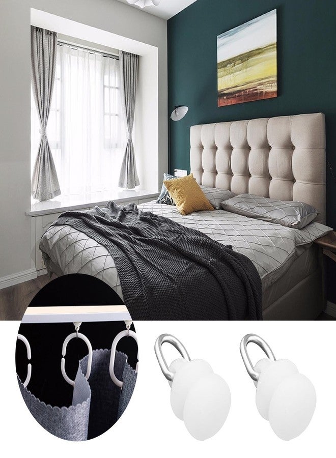ECSiNG 50pcs Hook for Curtain Track Ceiling Curtain Hooks Plastic Curtain Track Glider Hooks Quiet-Rolling Wheel for Homes Offices Restaurants Hotels - Image 3