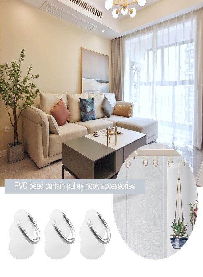 ECSiNG 50pcs Hook for Curtain Track Ceiling Curtain Hooks Plastic Curtain Track Glider Hooks Quiet-Rolling Wheel for Homes Offices Restaurants Hotels - Image 2