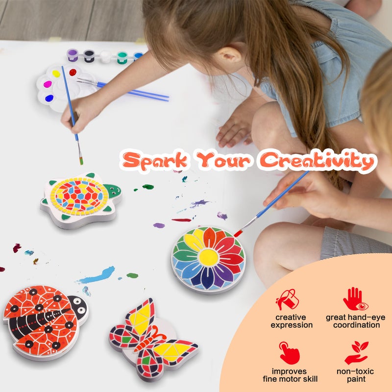 IFLOVE Paint Your Own Stepping Stones for Kids Craft Kits,Arts and Crafts for Kids Ages 4-8,5 Pack Painting Crafts for Girls Ages 8-12ï¼ŒOutdoor Toys Art Supplies Toddler Birthday Easter Gift (Multicolored) - Image 5