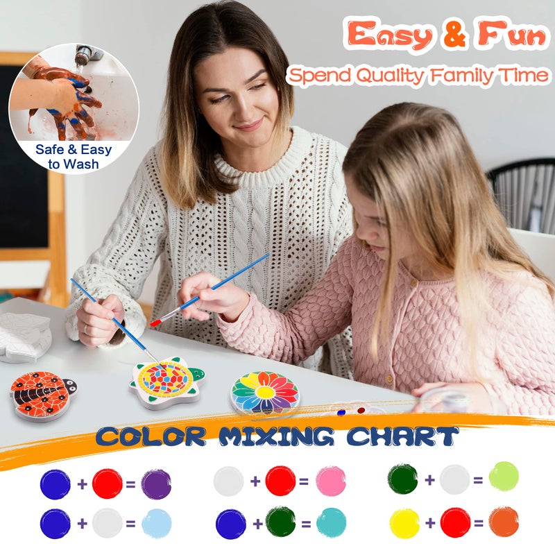 IFLOVE Paint Your Own Stepping Stones for Kids Craft Kits,Arts and Crafts for Kids Ages 4-8,5 Pack Painting Crafts for Girls Ages 8-12ï¼ŒOutdoor Toys Art Supplies Toddler Birthday Easter Gift (Multicolored) - Image 4