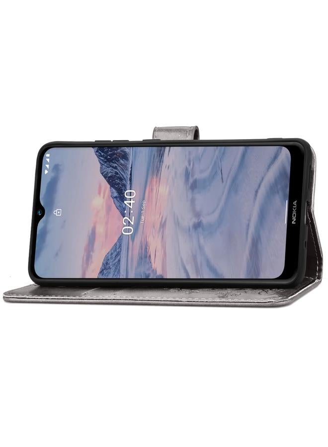 اس-توب جراب لهاتف Nokia 2.4، جراب جلدي لحماية الهاتف المحمول مزود بمشبك منقوش بأربع أوراق مع حبل وحبل وفتحة للبطاقات ومحفظة ووظيفة حامل - Image 5