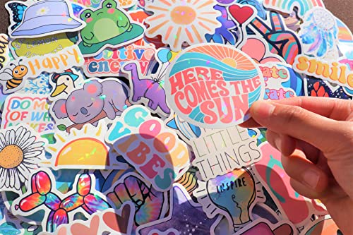 Debinolo 120 Pcs Preppy Stickers, Summer Stickers for Water Bottles Girls, Laptop Accessory Waterproof, Cute Decals for Phone Waterbottle MacBook Cup, Summer Themed Stickers for Teens - Image 3
