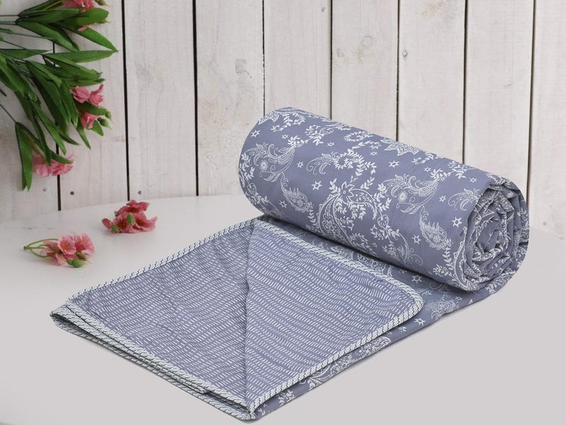 RUSTIC LINEN Super Soft Cotton Single Dohar 57X87(inches), Reversible Bed Dohar with Lahariya Border, Single Size Reversible Dohar - Image 1