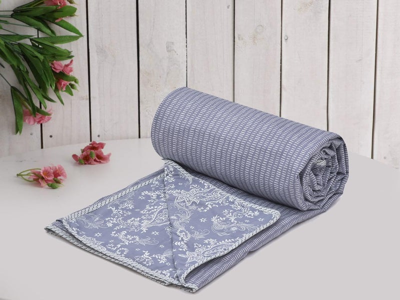 RUSTIC LINEN Super Soft Cotton Single Dohar 57X87(inches), Reversible Bed Dohar with Lahariya Border, Single Size Reversible Dohar - Image 3