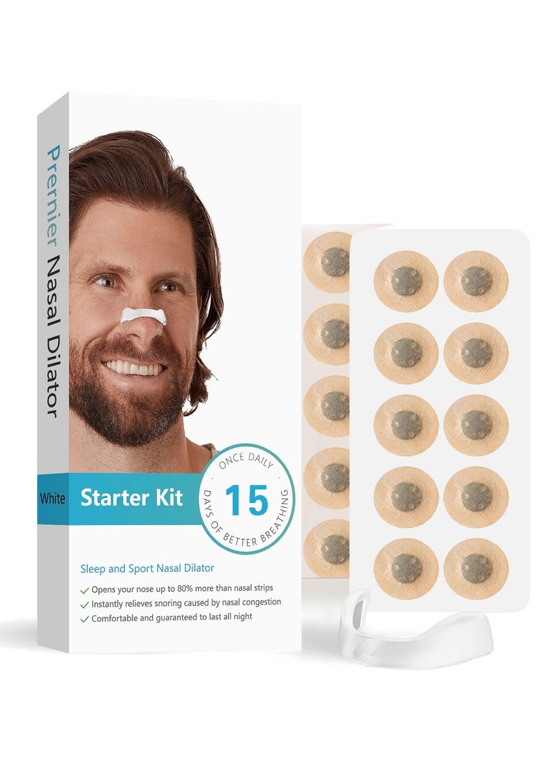 Anti-snoring Nose Patch  (15 pairsï¼white) - Boost Oxygen Intake, Reduce Snoring, Improve Sleep Quality - Sweat Resistant, Skin Safe Nasal Strips - Image 1