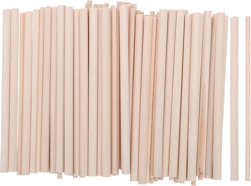 DOITOOL Solid Hardwood Dowels 3mm 5mm Natural Round Wood Sticks for Crafts and DIY Projects, 200pcs Set, Unfinished Wooden Rods Suitable for Cake Support and Crafting - Image 1