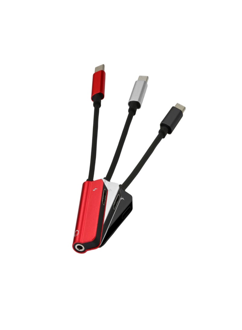 Type-C Audio AUX Converter Charger Cable Splitter Adapter with 3.5mm Headphone Jack Charging Port for Huawei Samsung Galaxy S9 S8 Note 8 OnePlus Xiaomi - Image 2