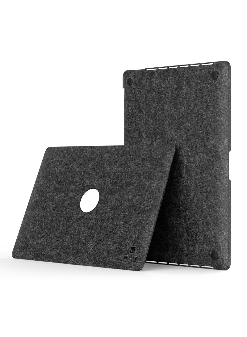 LEVELO Gevena Leather Cover for Macbook Air 15.3 / Lightweight and Ultra-Thin Laptop Case / Scratch and Damage Protection - Black - Image 1