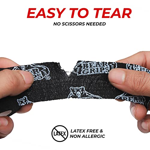 Bear Grips Weightlifting Tape | Thumb Tape, Athletic Wrist Tape, Finger Tape | Weight Lifting Tape, Sport Tape, 3-Pack | Tactical Tape, Stretchy Hand Tape, Gym Tape, WOD Tape, Hook Grip Tape | Black - Image 4