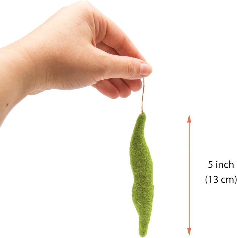 Glaciart One ألعاب قطط من نوع “Glaciart One Green Beans” مصنوعة من صوف طبيعي، تحتوي على نبات النيبت، آمنة للحيوانات الأليفة، باستخدام أصباغ غير تحتوي على مادة AZO. - Image 5