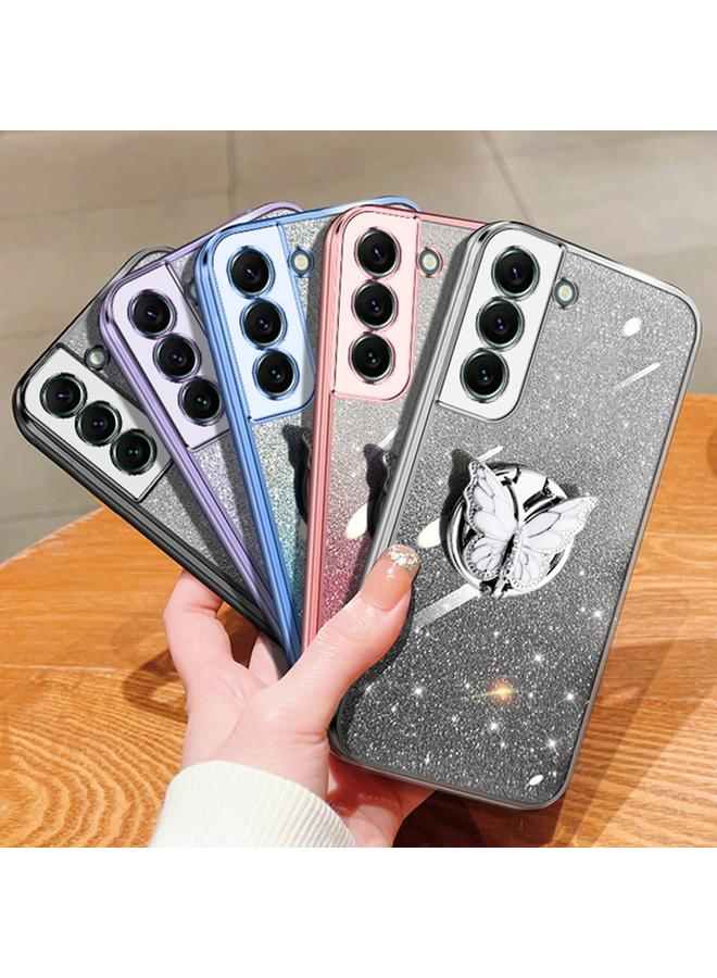 اس-توب جراب لهاتف Samsung Galaxy S22 5G مطلي بطبقة لامعة متدرجة اللون على شكل فراشة جراب هاتف TPU - Image 2