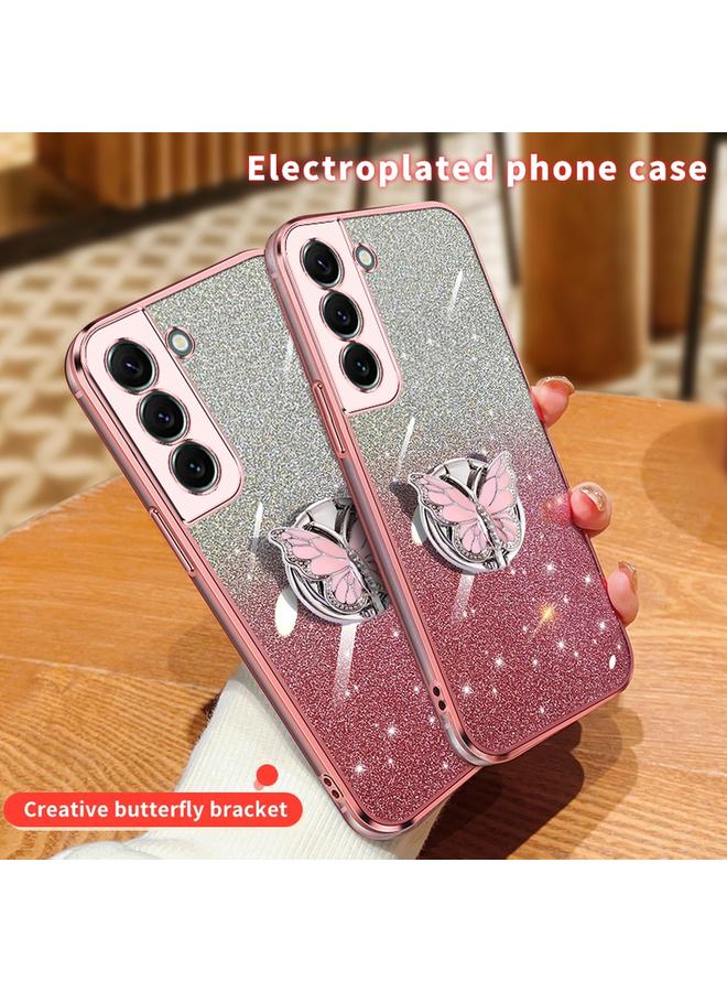 اس-توب جراب لهاتف Samsung Galaxy S22 5G مطلي بطبقة لامعة متدرجة اللون على شكل فراشة جراب هاتف TPU - Image 3