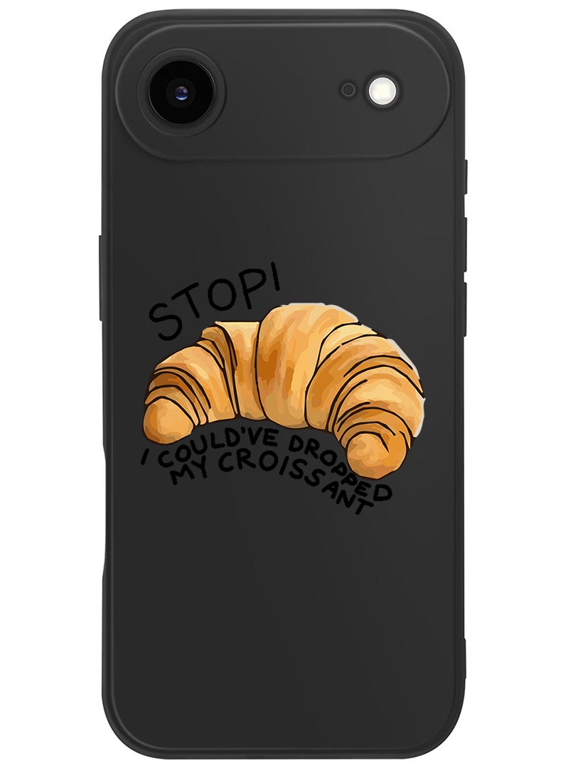 Theodor Protective Slim Fit Case Liquid Silicone Cover with Full Body Protection Anti-Scratch Shockproof Case For Apple iPhone 17 Air (Black) Croissant B - Image 1