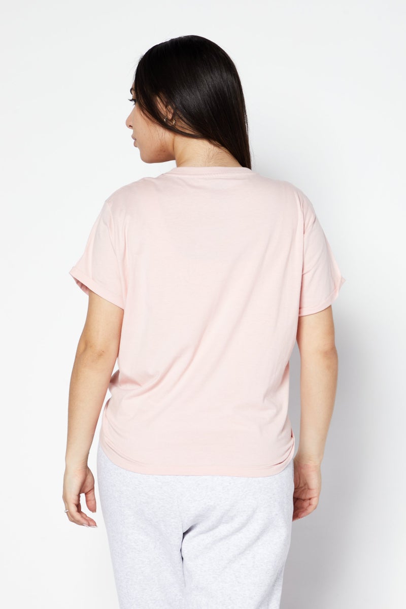 DKNY Sport Women Sportswear Fit Short Sleeve Brand Logo Outdoor T-Shirt, Pink - Image 3