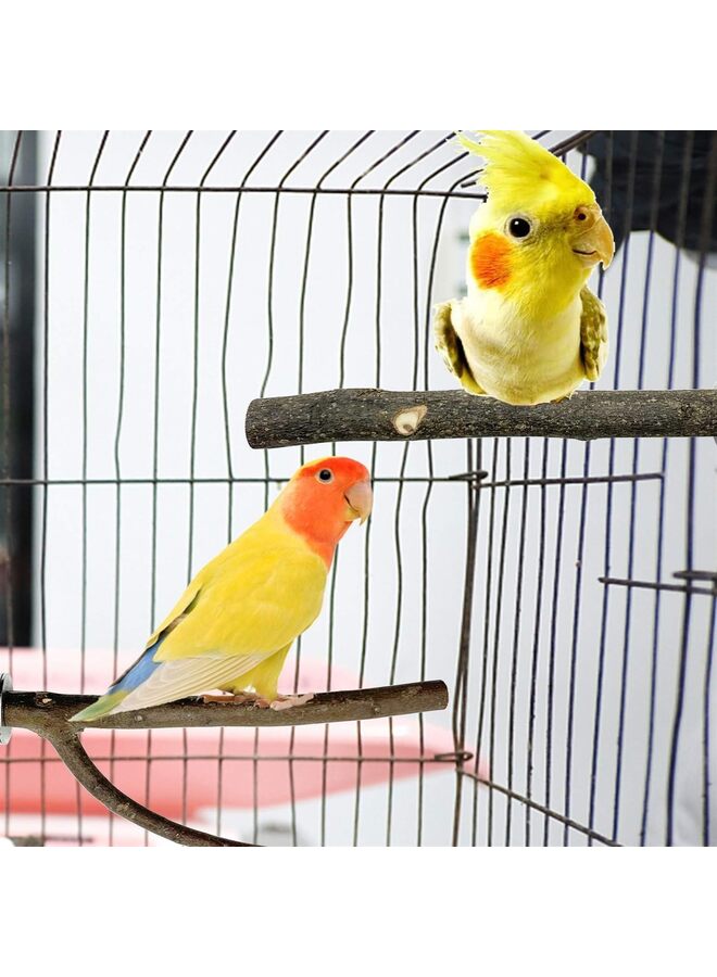 Generic 10PCS Bird Parrot Perch Stand Set - Natural Wood Bird Parakeet Stand Branch, Fork Perch Rod Stand Paw Grinding Stick Bird Cage Accessories For Pet Budgies Cockatiels Lovebirds  - Image 2