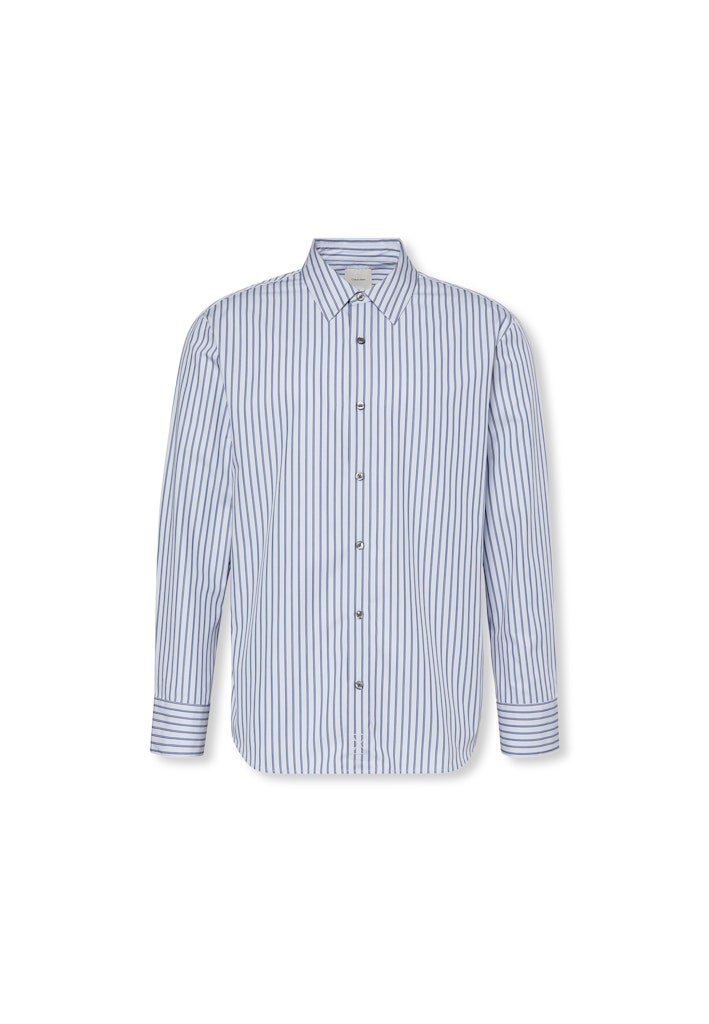 كالفن كلاين قميص قطني بأزرار مخطط مزدوج