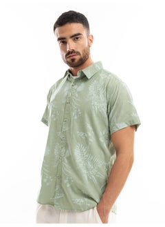 Beyoung Seafoam Green Floral Printed Shirt for Men  - Image 4
