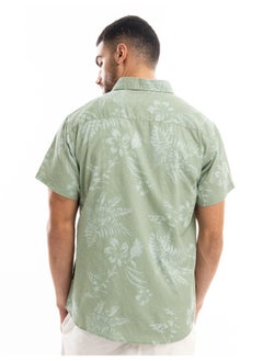 Beyoung Seafoam Green Floral Printed Shirt for Men  - Image 2